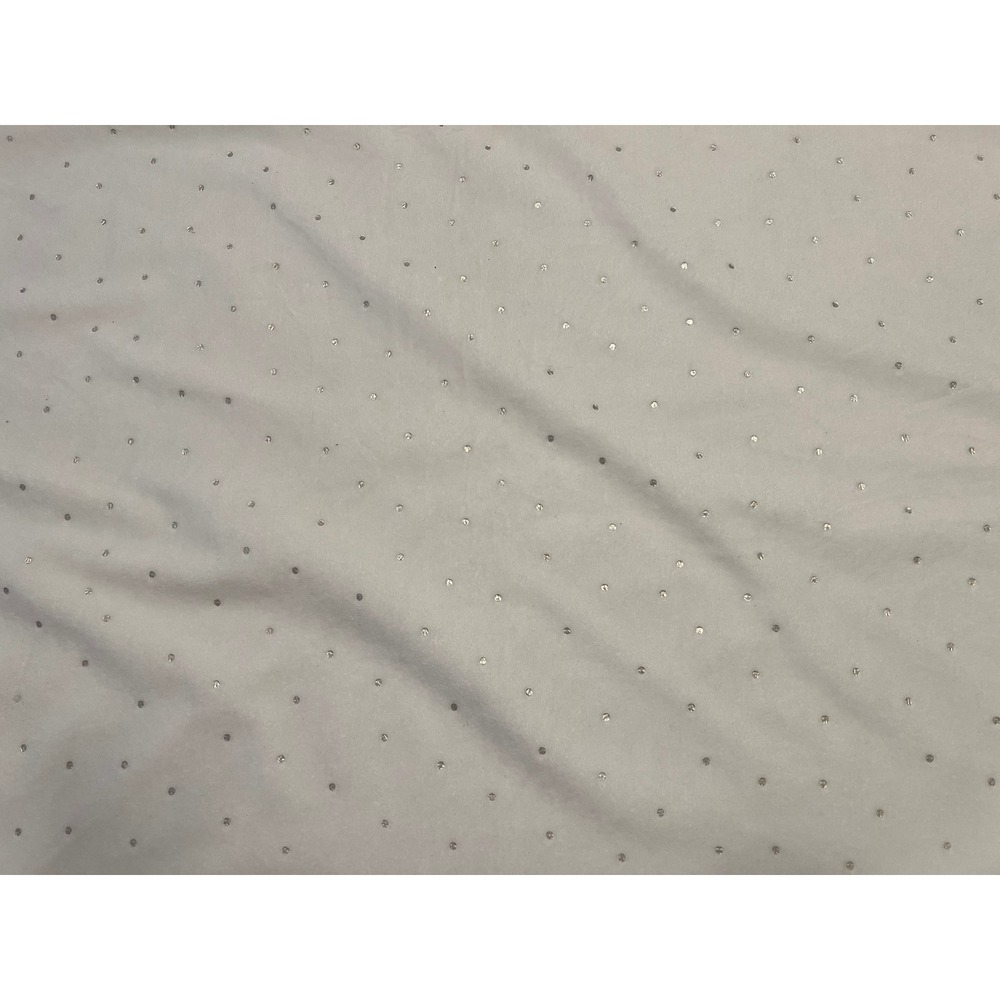 Pottery Barn Kids Ivory Silver Foil Polka‎ Dot Plush Baby Stroller Blanket 30x40 - Picture 3 of 3